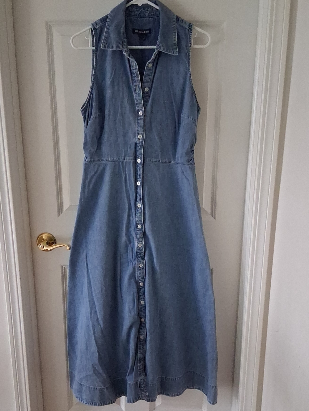 Veronica Beard RTR Fuller Sleeveless Button-Front Denim Dress Size 10